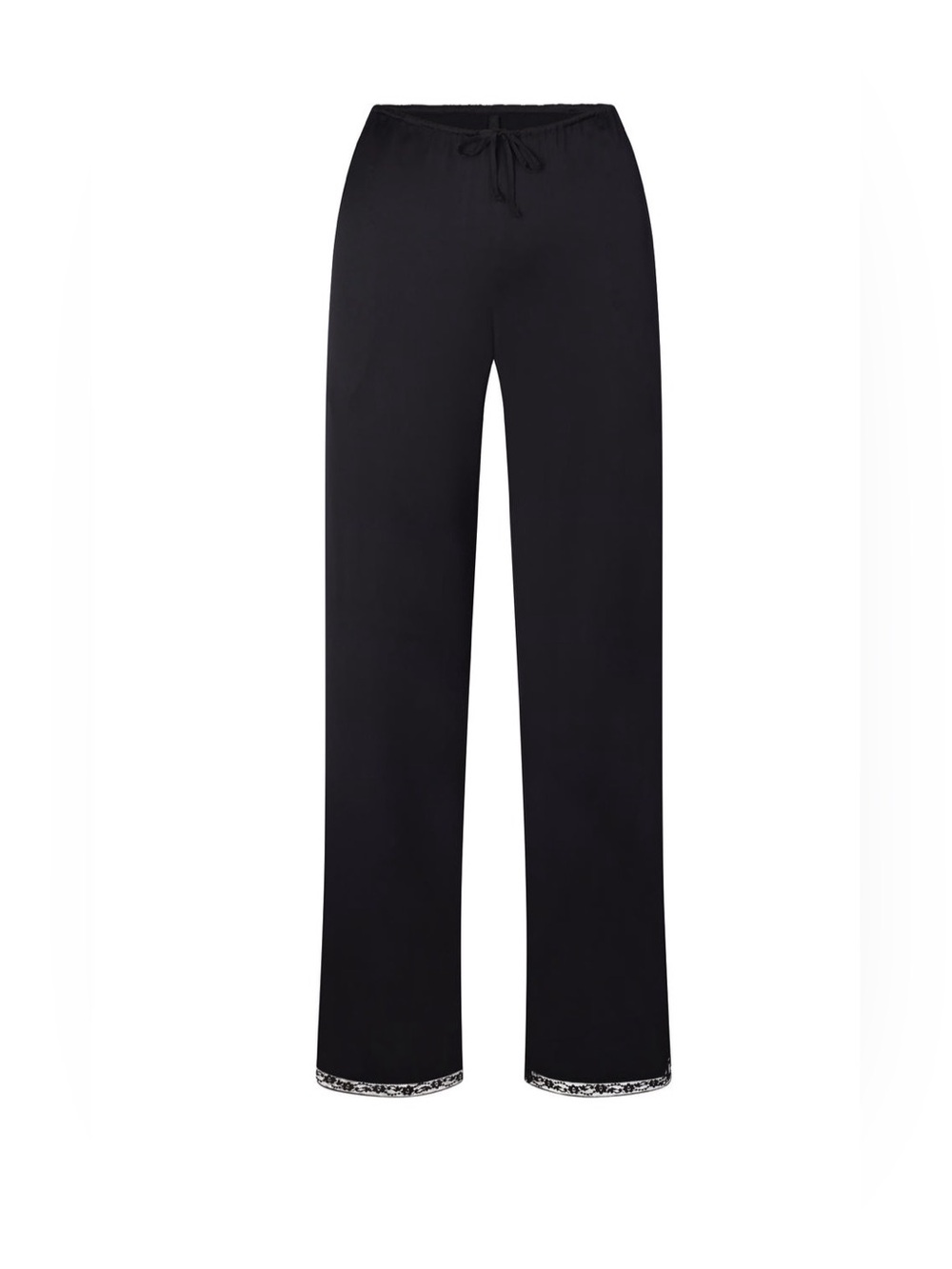 Skims satin lace trim pants.